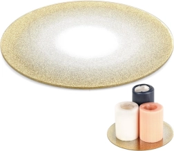 Szklana lustrzana brokatowa dekoracyjna podkładka pod świece 20 cm