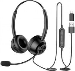 Przewodowe słuchawki z mikrofonem New Bee