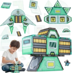 Magnetyczne klocki konstrukcyjne stacja kosmiczna STEM, 108 elementów