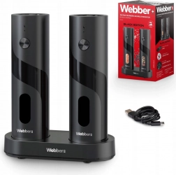 Elektryczny zestaw młynków do soli i pieprzu, ładowanie USB‑C, 2 szt. z regulacją grubości i oświetleniem