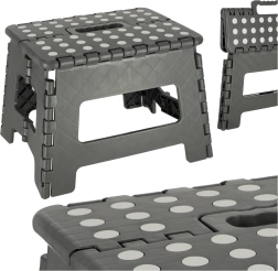 Składany antypoślizgowy stołek 22 cm – ciemnoszary
