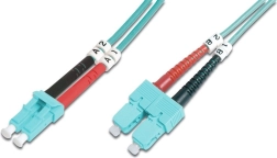 Patchcord optyczny LC–SC MM OM3 duplex LSOH 1 m