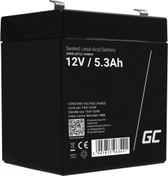 Bezobsługowy akumulator AGM 12 V 5,3 Ah do alarmów, kas i zabawek GREEN CELL