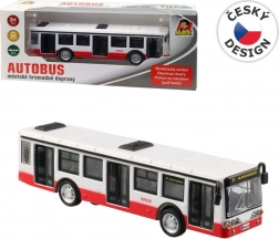 Metalowy autobus z napędem typu pull-back i otwieranymi drzwiami