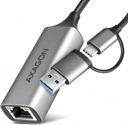 axagon ade-txca gigabit ethernet adapter usb‑c/usb‑a 3.2 gen 1 z automatyczną instalacją