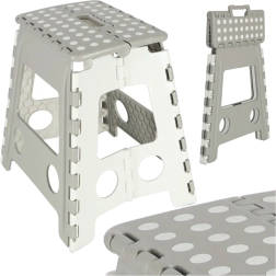 Składany antypoślizgowy stołek 39 cm – jasnoszary