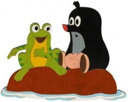 DoDo duża drewniana dekoracja Krecik i żaba