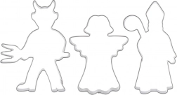 Zestaw stalowych wykrawaczy anioł, diabeł i święty Mikołaj – 3 szt.