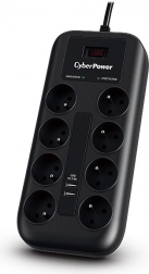 Ochrona przeciwprzepięciowa CyberPower z 8 gniazdkami i 2 portami USB