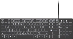 Przewodowa klawiatura natec herring glow z białym podświetleniem