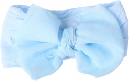 Dziecięca opaska z kokardką – niebieska, szeroka