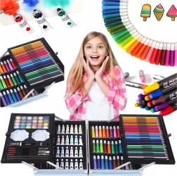 Zestaw artystyczny dla dzieci w aluminiowej walizce, 145 elementów