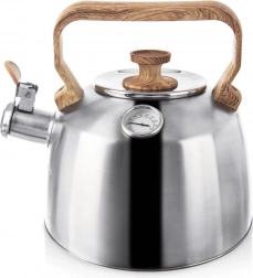 Stalowa czajnik z gwizdkiem i termometrem 3,2 l