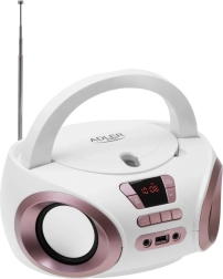 Przenośny boombox z CD i MP3 Adler AD 1181 biały miedziany