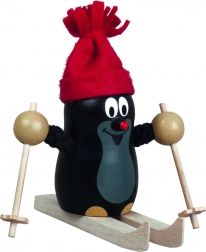Detoa Krecik na nartach – drewniana figurka 10 cm
