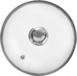 Szklana pokrywka 22 cm z nierdzewną krawędzią