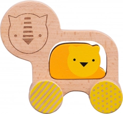 Drewniany lew na kółkach od Petit Collage