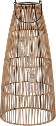 Solarny lampion ogrodowy z rattanu 55 cm, brązowy