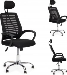 Krzesło biurowe z zagłówkiem i funkcją kołysania ModernHome