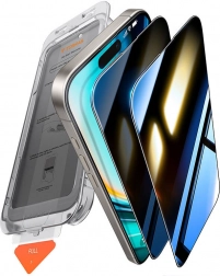 Szkło hartowane z ochroną prywatności TORRAS Install Master do iPhone 16