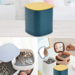 Wielopoziomowa szkatułka na biżuterię - niebieska