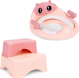 Różowe dziecięce siedzisko WC ze schodkami ECOTOYS