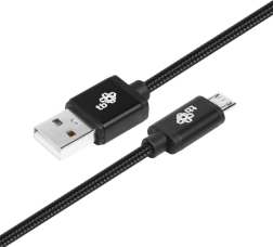 Kabel USB–micro USB 1,5 m z czarnym tekstylnym oplotem