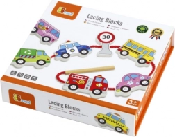 Viga drewniany zestaw do nawlekania – pojazdy Montessori