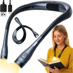 Lampka LED Izoxis na szyję do czytania z ładowaniem USB‑C