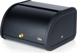 Czarny metalowy chlebak 30 × 26,5 × 17 cm