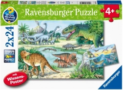 Puzzle Świat dinozaurów 2x24 elementy od Ravensburger