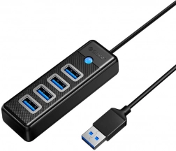 Orico hub USB 4× USB 3.0, 5 Gbps, kabel 0,15 m, czarny