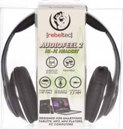 Stereofoniczne słuchawki z mikrofonem AUDIOFEEL2 Black, 4‑pinowy jack 3,5 mm