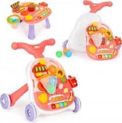 Interaktywne chodzik i edukacyjny stolik z dźwiękami 2w1