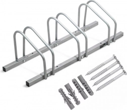 Stojak na 3 rowery, ocynkowany, do montażu na ścianie i podłodze (opony 35–60 mm)