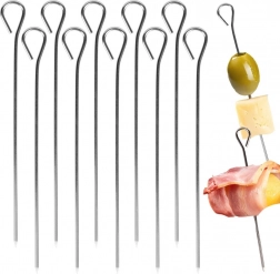 Nierdzewne kuchenne szpilki z oczkiem 10 cm, 10 szt.