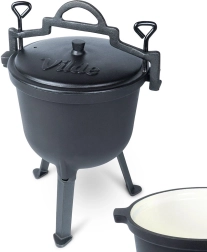 Żeliwny kociołek emaliowany na nóżkach z pokrywką 8 l VILDE CAST LINE