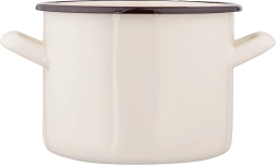 Silesia emaliowany garnek 2,2 l, 16 cm, kremowy