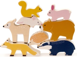 Zestaw drewnianych leśnych zwierzątek