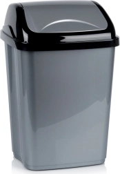 Plastikowy kosz na śmieci z uchylną pokrywą 26 l, szary