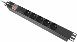 Listwa zasilająca Rack PDU 19" 1U Lanberg 16A 5x230V 2m czarna IEC C14