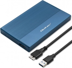 Aluminiowa obudowa dla 2,5" SSD/HDD SATA z USB 3.0, 5 Gb/s, 2 TB – niebieska