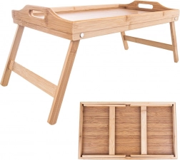 Składany bambusowy stolik śniadaniowy 50 × 30 × 24,5 cm