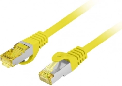 patchcord kat.6a s/ftp lszh cu 0,25 m żółty