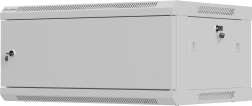 Nazwa ścienna szafa rack 19" 4U 600 × 450 mm, szara, metalowe drzwi, LANBERG WF01 (flat pack)