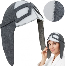 Filcowa czapka saunowa pilotka ISOMEDIX