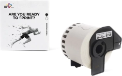 Taśma ciągła do drukarek Brother czarny nadruk na białym tle 62 mm x 30,48 m