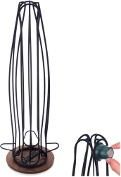 Obrotowy stojak na kapsułki kawowe RADKA 40 cm, metalowy, czarny