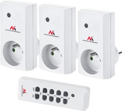 Zestaw gniazd wewnętrznych z pilotem MACLEAN ENERGY – 3 szt., programowalne