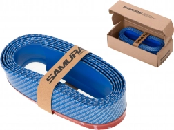 Uniwersalny gumowy spoiler na zderzak z wzorem karbonowym 2,5 m – Niebieska